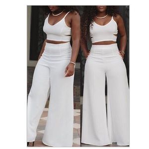 White Two Piece Jumpsuit